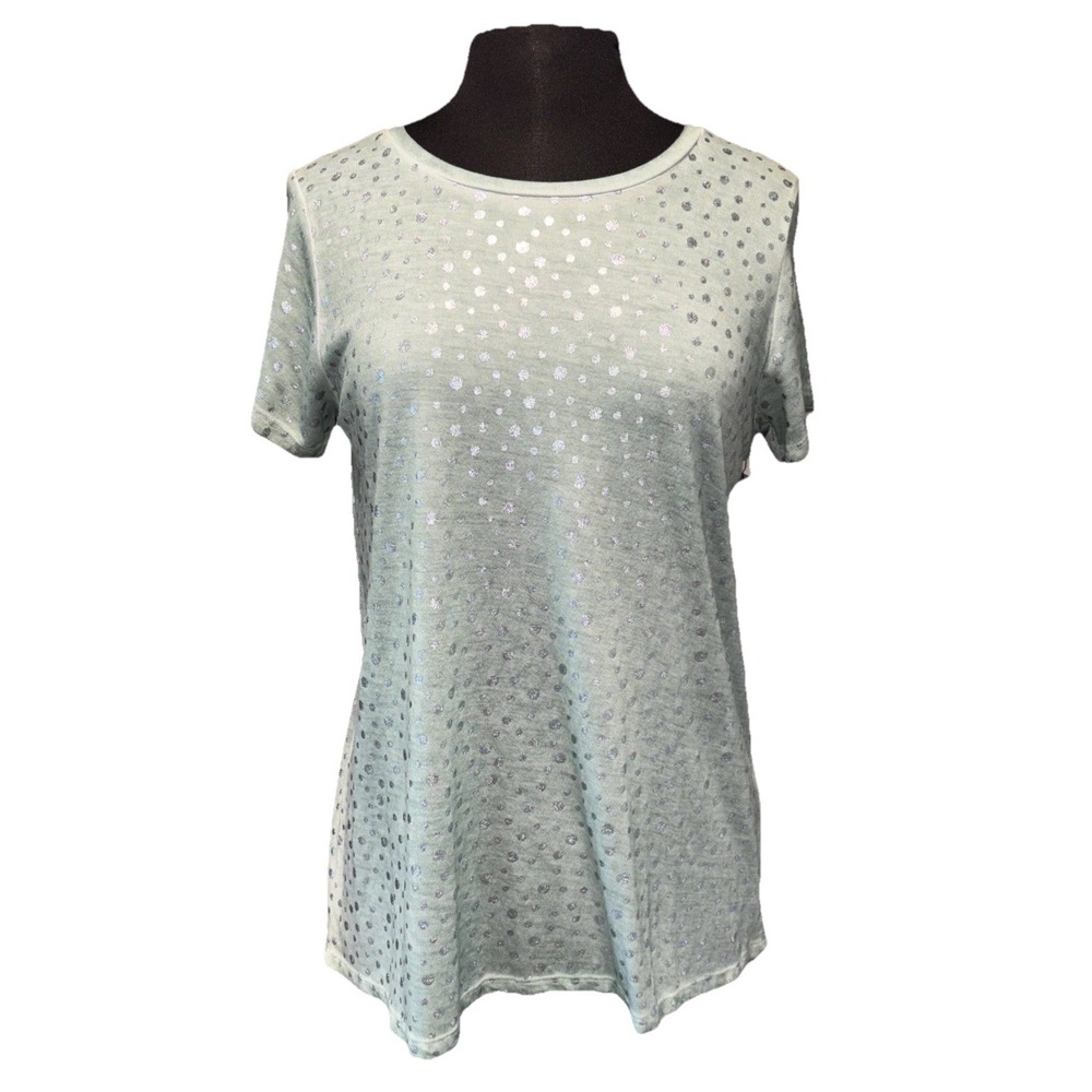 NEW Dantelle Seashell Foil Oil Dye Top‎ Women's Size M Cottonwood Short Sleeve